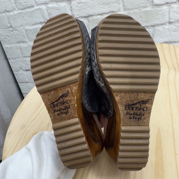 Dansko Brown and Tan Wedge Sandals - Picture 9 of 14